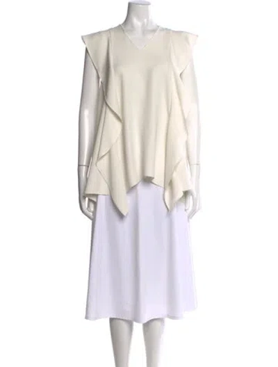 Pre-owned Adeam V-neck Sleeveless Top In Neutrals