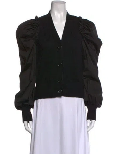 Pre-owned Adeam V-neck Sweater In Black