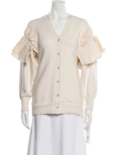 Pre-owned Adeam V-neck Sweater In Neutral