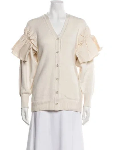 Pre-owned Adeam V-neck Sweater In Neutral