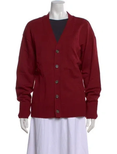 Pre-owned Adeam V-neck Sweater In Red