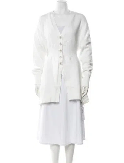 Pre-owned Adeam V-neck Sweater W/ Tags In White