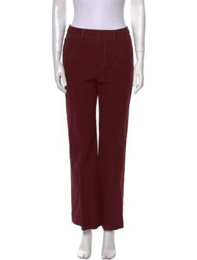 Pre-owned Adeam Wide Leg Pants In Burgundy