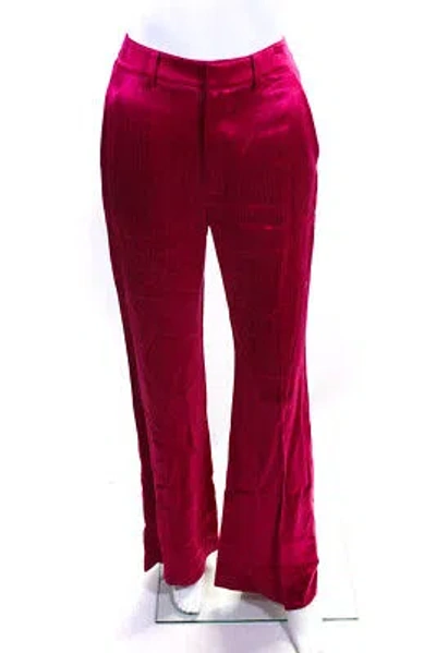 Pre-owned Adeam Womens Bootleg Pant Fuschia Size 2 In Pink
