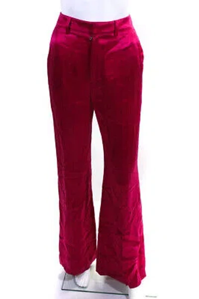 Pre-owned Adeam Womens Bootleg Pant Fuschia Size 4 In Pink
