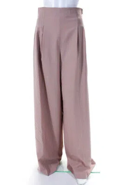 Pre-owned Adeam Womens Pleated Wide Leg Pant Mauve Pink Size 4
