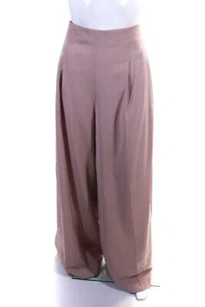 Pre-owned Adeam Womens Pleated Wide Leg Pant Mauve Pink Size 6