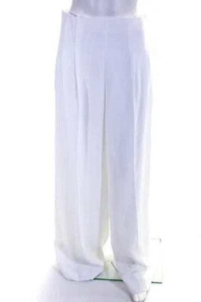Pre-owned Adeam Womens Pleated Wide Leg Pant White Size 6