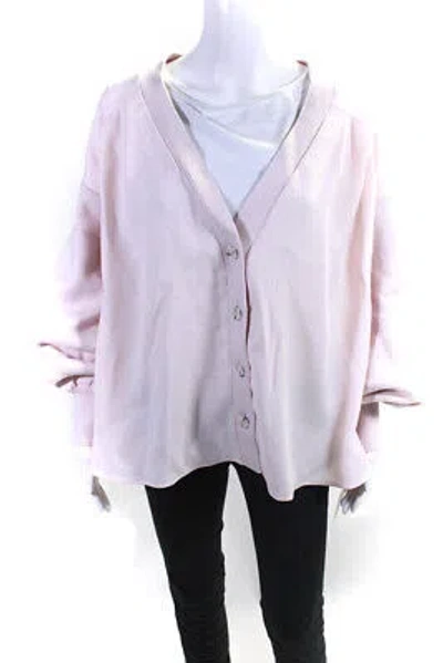 Pre-owned Adeam Womens Poppy Cardigan Powder Pink Size L