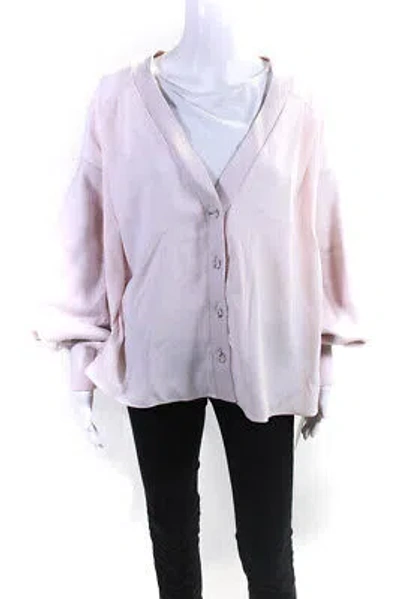 Pre-owned Adeam Womens Poppy Cardigan Powder Pink Size S