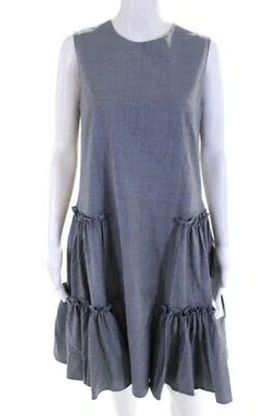 Pre-owned Adeam Womens Ruched Dress Charcoal Size M In Gray