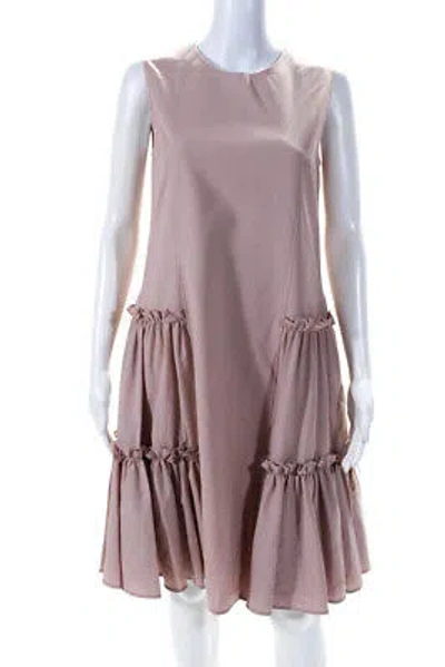 Pre-owned Adeam Womens Ruched Dress Mauve Pink Size S