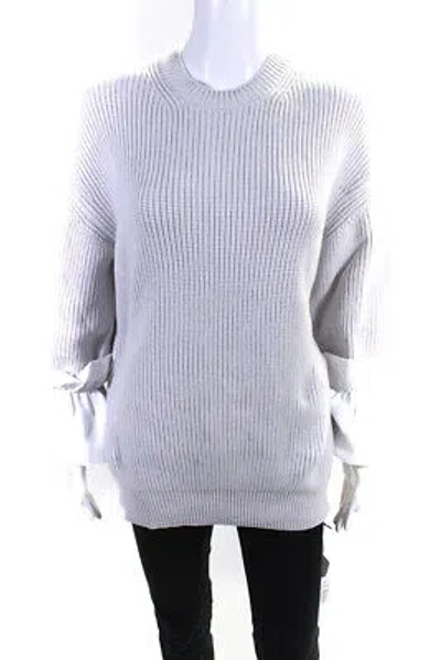 Pre-owned Adeam Womens Ruffle Cuff Sweater Light Grey Size S In Gray
