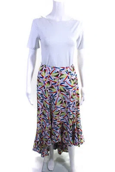 Pre-owned Adeam Womens Ruffle Skirt Print Size 2