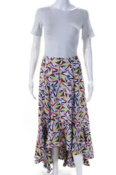 Pre-owned Adeam Womens Ruffle Skirt Print Size 4