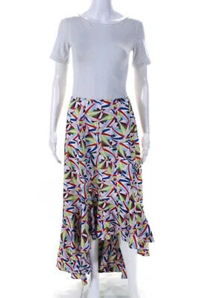 Pre-owned Adeam Womens Ruffle Skirt Print Size 6