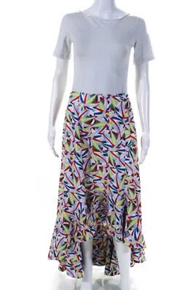 Pre-owned Adeam Womens Ruffle Skirt Print Size 8