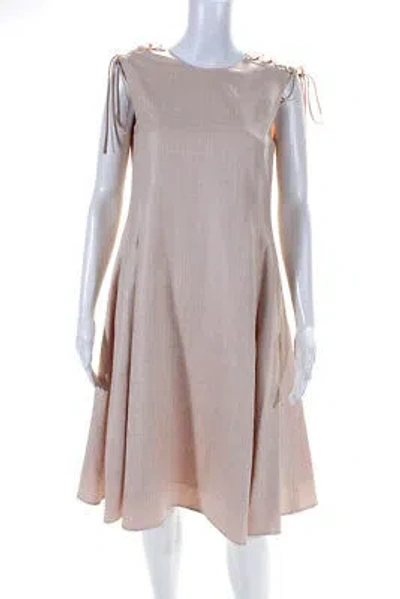 Pre-owned Adeam Womens Shoulder Lacing Dress Dusty Rose Size 2 In Pink