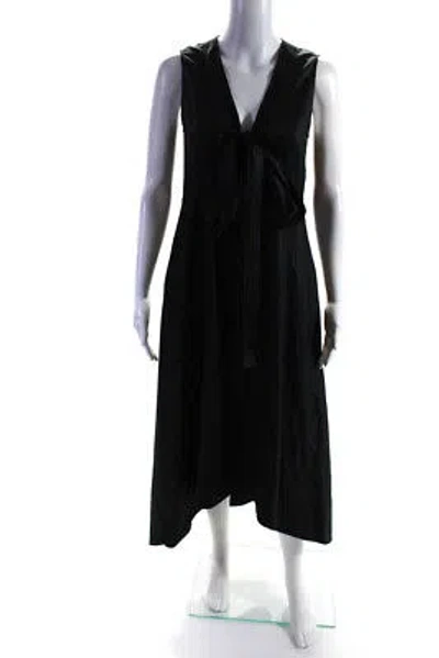 Pre-owned Adeam Womens Sleeveless Neck Tie Dress Black Size 4