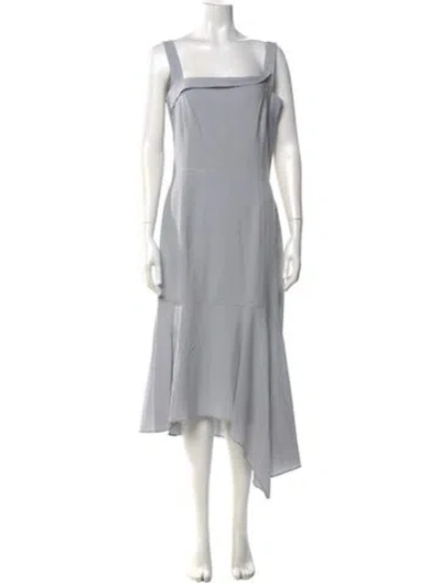Pre-owned Adeam Wool Long Dress W/ Tags In Gray
