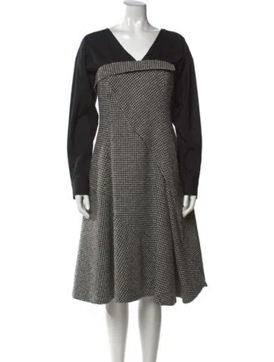 Pre-owned Adeam Wool Midi Length Dress In Black