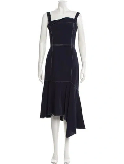 Pre-owned Adeam Wool Midi Length Dress In Blue