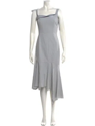 Pre-owned Adeam Wool Midi Length Dress In Gray