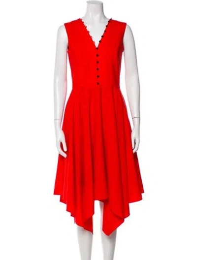 Pre-owned Adeam Wool Midi Length Dress In Red