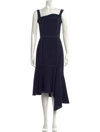 Pre-owned Adeam Wool Midi Length Dress W/ Tags In Blue