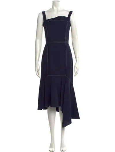 Pre-owned Adeam Wool Midi Length Dress W/ Tags In Blue