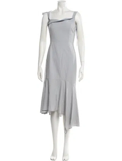 Pre-owned Adeam Wool Midi Length Dress W/ Tags In Gray