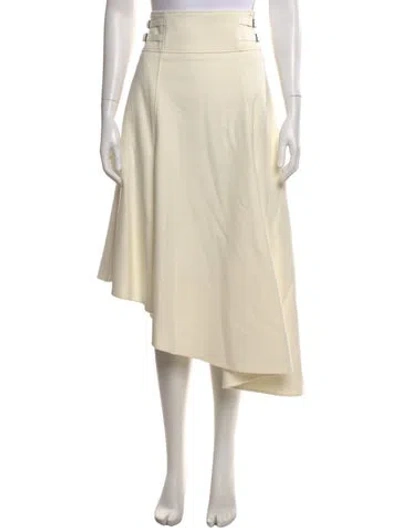 Pre-owned Adeam Wool Midi Length Skirt In Neutral