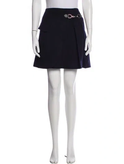 Pre-owned Adeam Wool Mini Skirt In Black
