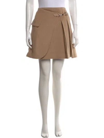 Pre-owned Adeam Wool Mini Skirt In Neutral