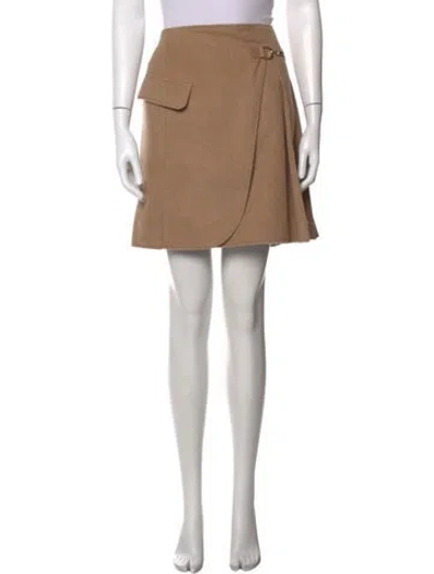Pre-owned Adeam Wool Mini Skirt In Neutral