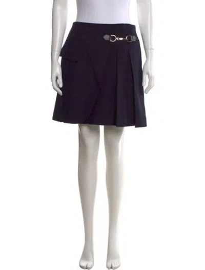 Pre-owned Adeam Wool Mini Skirt W/ Tags In Blue