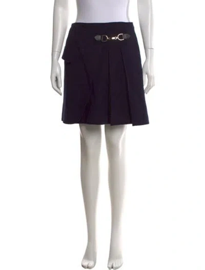 Pre-owned Adeam Wool Mini Skirt W/ Tags In Blue