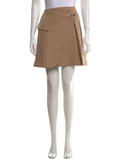 Pre-owned Adeam Wool Mini Skirt W/ Tags In Neutral