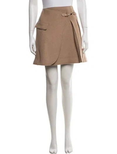 Pre-owned Adeam Wool Mini Skirt W/ Tags In Neutral