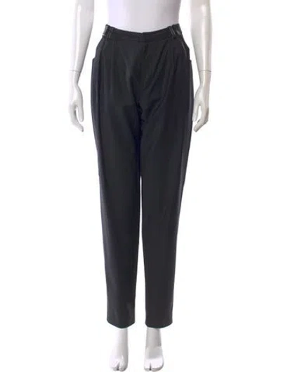 Pre-owned Adeam Wool Straight Leg Pants In Black
