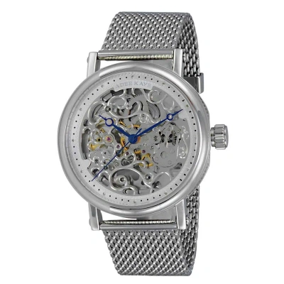 Adee Kaye Ak6463 Automatic Silver Skeleton Dial Men's Watch Akj6463-0g2sv In Metallic