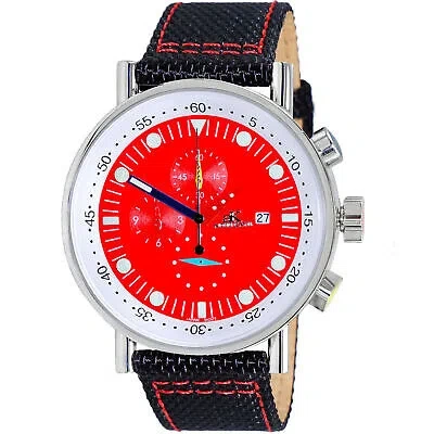 Pre-owned Adee Kaye Men's Cavalier Red Dial Watch - Ak2267-40rd