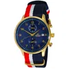 Adee Kaye Men's Maze Blue Dial Watch In Gold
