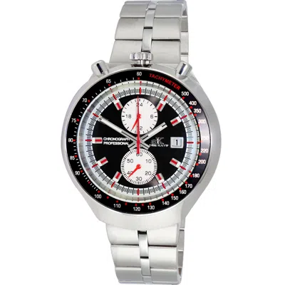 Adee Kaye Men's Muscle Black Dial Watch In Silver