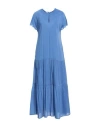 A.d.e.l.e.  1961 A. D.e. L.e. 1961 Woman Maxi Dress Slate Blue Size 10 Cotton, Silk In Blue