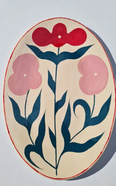 Adèle Beaumais Trio Oval Platter In Pink