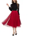 Adele Berto 2pc Blouse & Skirt Set In Red