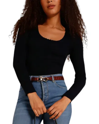 Adele Berto Alpaca & Wool-blend Top In Black