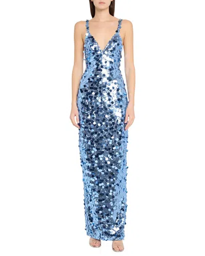 Adele Berto Embellished Maxi Dress In Blue