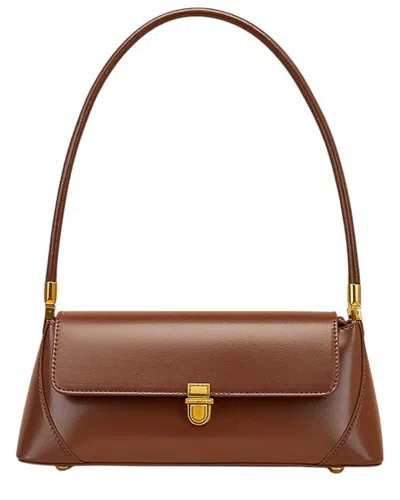 Adele Berto Leather Hobo Bag In Brown